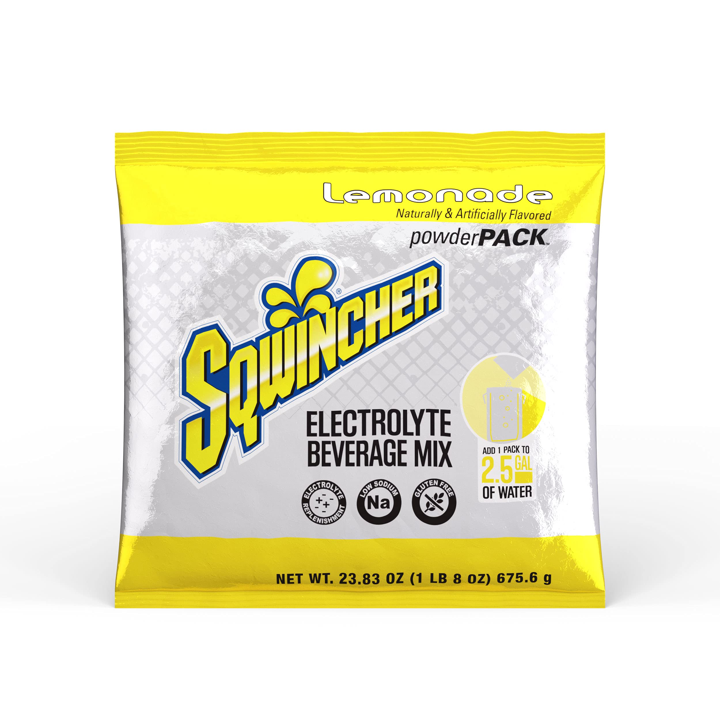 Sqwincher Electrolyte Powder Pack - Lemonade Flavor Hydration Drink Mix (23.83 oz, Pack of 32) | Ideal for Sports, Workouts & Outdoor Activities