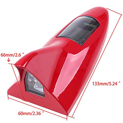 Solar Powered LED Warning Tail Light Shark Fin Antenna for Cars - Auto Security Enhancement with Energy Efficient Design | Perfect for Night Driving & Vehicle Safety