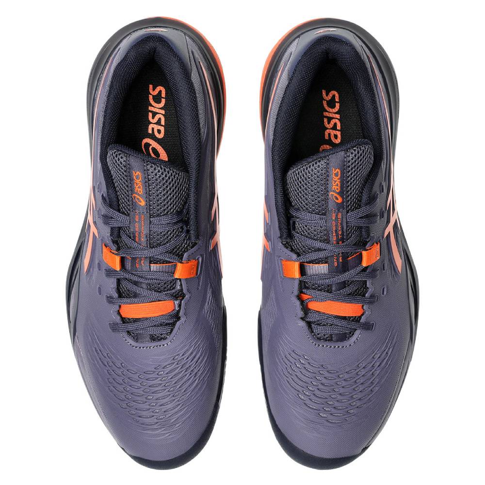 ASICS Gel Resolution X Clay Men's Tennis Shoes - Greyish Purple/Nova Orange - High-Performance Clay Court Shoes for Competitive Play & Training