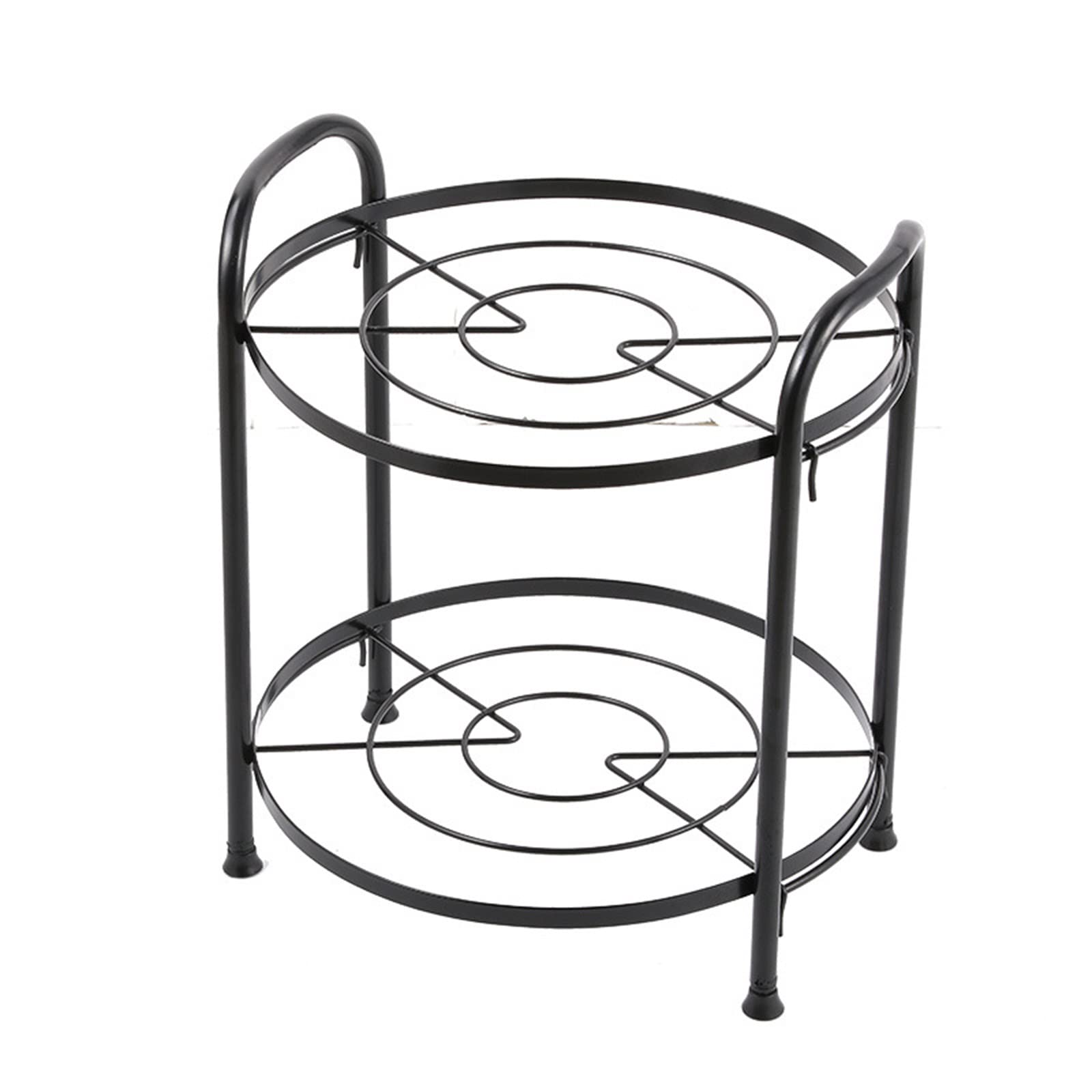 YXHRX 2-Tier Heavy Duty Kitchen Pans Storage Shelf - Multi-Functional Pot Rack Organizer for Electric Rice Cooker, Saucepan, Frying Pan & Soup Pot - Space Saving Kitchen Cabinet Organizer for Small Kitchens & Apartment Cooking