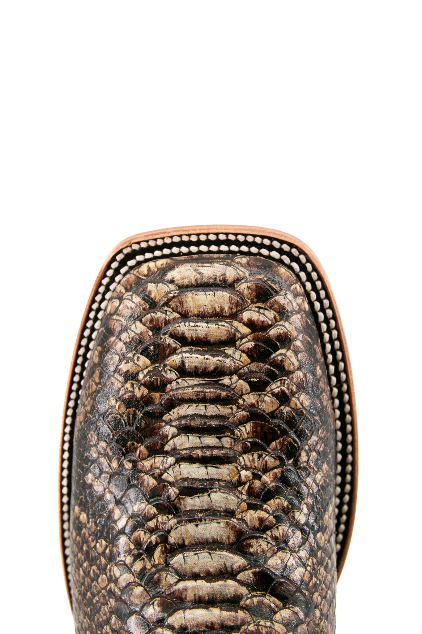 Premium Python Square Toe Cowboy Boots for Men - Western Style Leather Boots with Exotic Snake Skin - Perfect for Rodeo, Country Music Festivals & Western Fashion