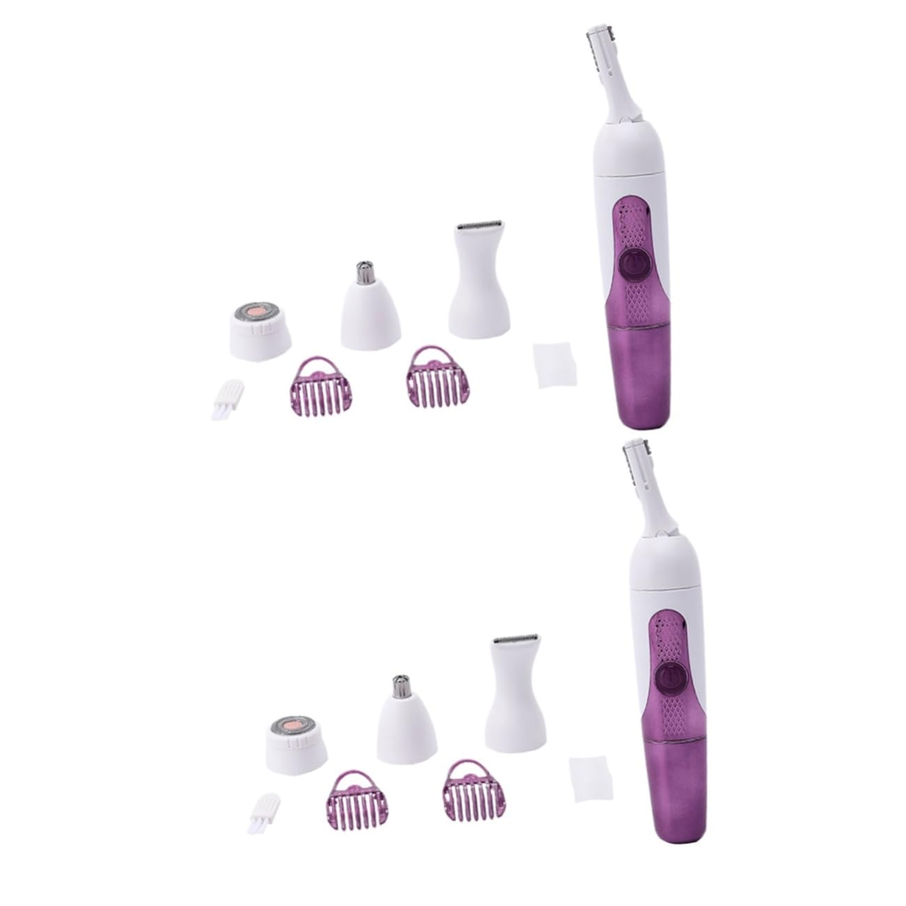 FOMIYES 2 Pack Rechargeable Electric Epilator & Eyebrow Trimmer - Painless Facial Hair Remover for Women, Bikini & Upper Lip - Portable Pen Shape Design for Travel & Home Use