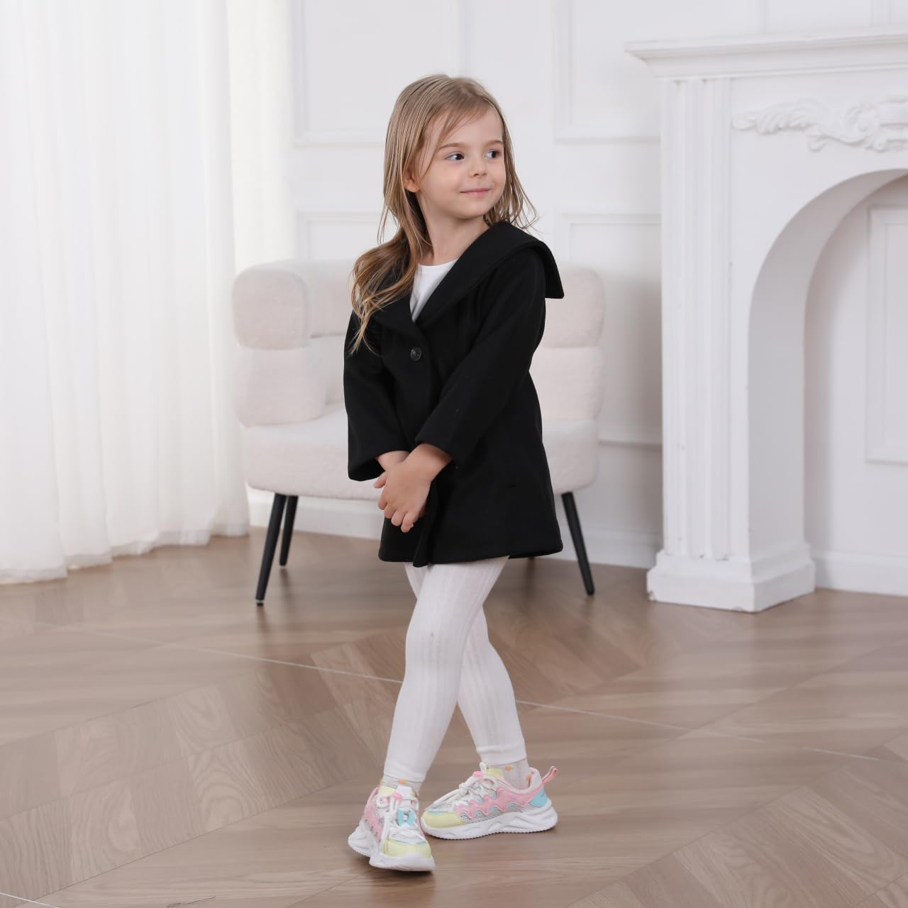 Goodplayer Baby Boys & Girls Pea Coat - Toddler Winter Jacket with Buttons, Warm Outerwear for Fall & Winter | Perfect for Outdoor Play & Family Outings
