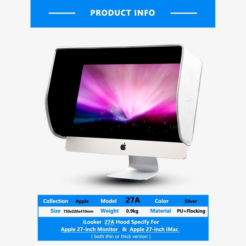 27A Monitor Hood Sunshade for Apple 27-inch iMac & Monitor - Reduce Glare & Improve Visibility for Designers, Photographers & Video Editors