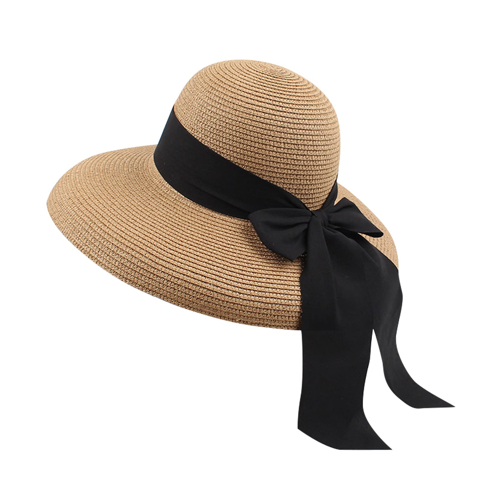 Women's Wide Brim Straw Sun Hat - UPF 50+ UV Protection Summer Beach Hat for Outdoor Activities, Fishing, Hiking & Travel - Lightweight & Breathable for All-Day Comfort