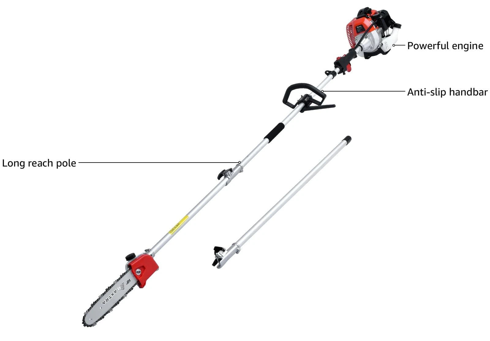 MAXTRA Gas Pole Chainsaw Hedge Trimmer - 20 Inch Cordless Tree Trimmer with 2-Cycle Engine for Professional Landscaping, Tree Pruning & Yard Maintenance | Perfect for Garden, Farm & DIY Projects