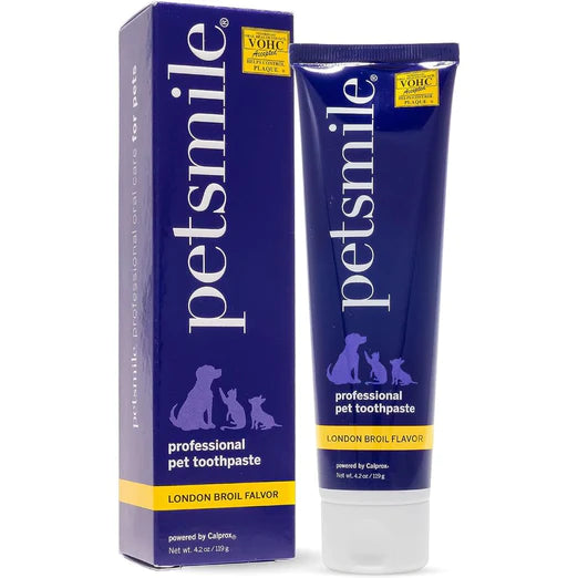 Petsmile VOHC Approved Professional Pet Toothpaste - London Broil Flavor | Safe & Effective Dental Care for Dogs & Cats | Freshens Breath & Prevents Plaque