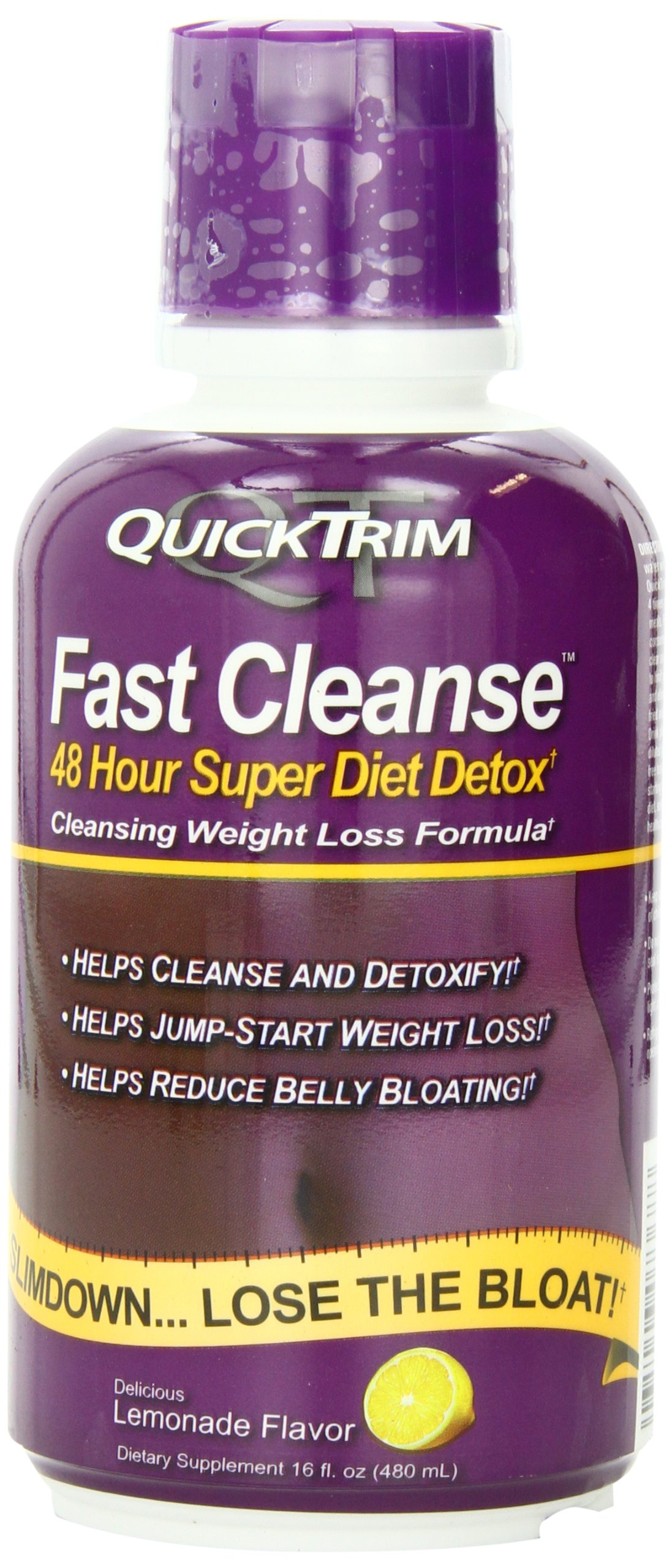 QuickTrim Fast Cleanse Detox Drink - Lemonade Flavor, 16 fl oz for Weight Loss & Body Cleanse | Perfect for Post-Workout Recovery & Daily Detox Routine