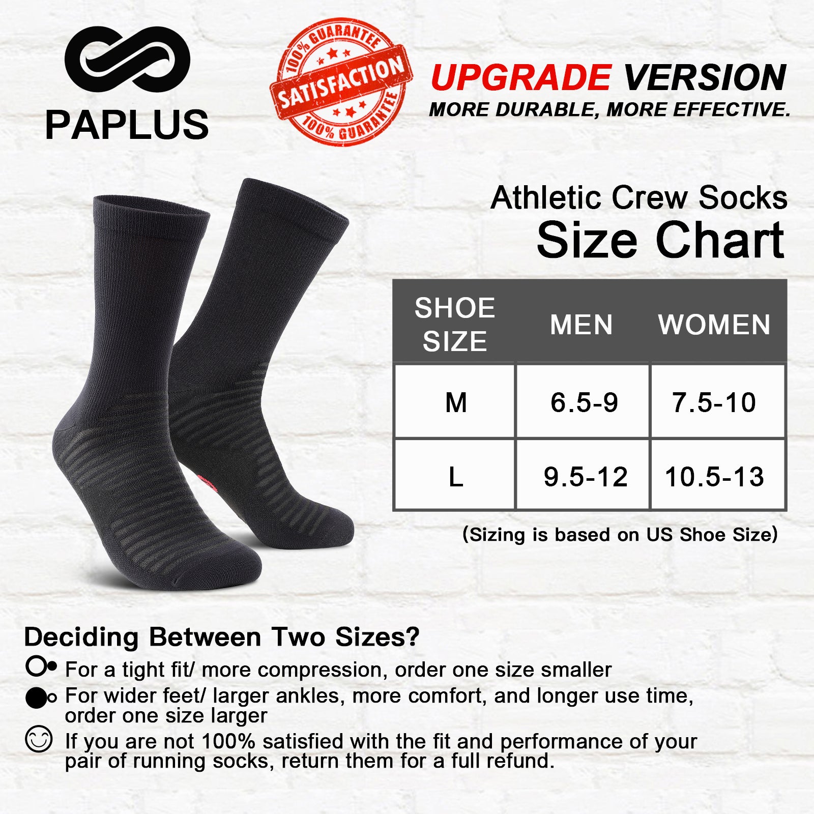 GECKOMAN x PAPLUS Athletic Crew Socks for Men & Women - Breathable Performance Running Socks for Sports, Gym & Daily Wear
