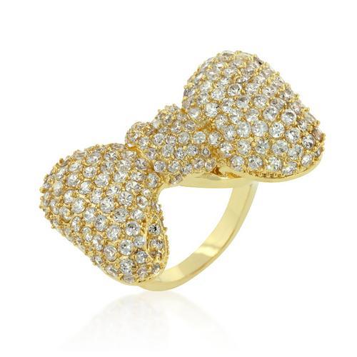 Elegant Bow Tie Cubic Zirconia Ring for Women - Sparkling Fashion Jewelry Gift for Weddings, Anniversaries & Special Occasions