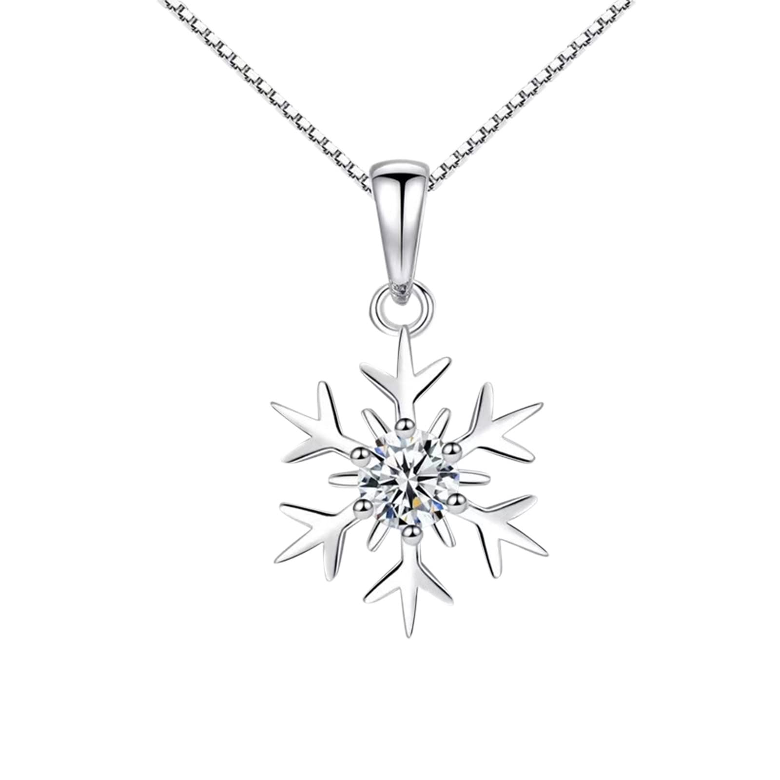Elegant Snowflake Heart Pendant Necklace for Women - Luxury Clavicle Chain with Lightweight Design - Perfect for Parties, Weddings, and Everyday Wear