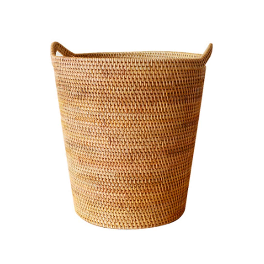 Seagrass Woven Storage Basket with Handles - Round Laundry Hamper, Blanket Holder & Toy Organizer for Living Room, Bedroom, Nursery | Natural Home Decor Storage Solution for Blankets, Comforters & Clothes