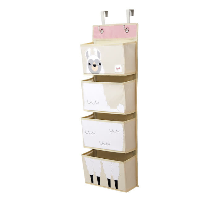 3 Sprouts Hanging Wall Organizer - Llama Design Kids Room Storage Solution for Toys, Books & School Supplies | Perfect for Nursery, Playroom & Classroom Organization