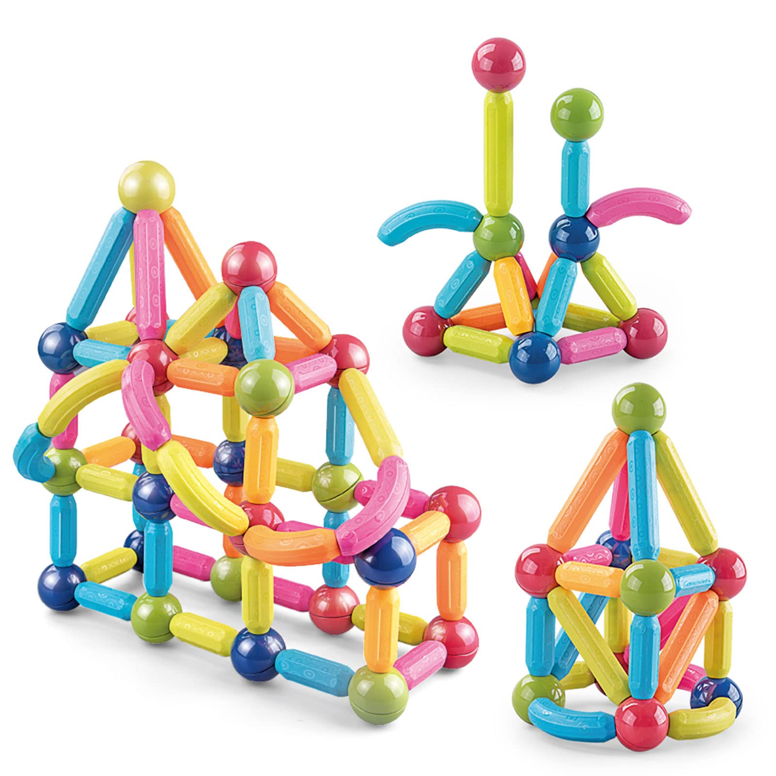 KidEwan 25PCS Magnetic Balls and Rods Building Set - STEM Educational Construction Toys for Kids Ages 3-8, Creative Learning Toys for Boys & Girls - Perfect for Classroom, Birthday Gifts & Indoor Playtime