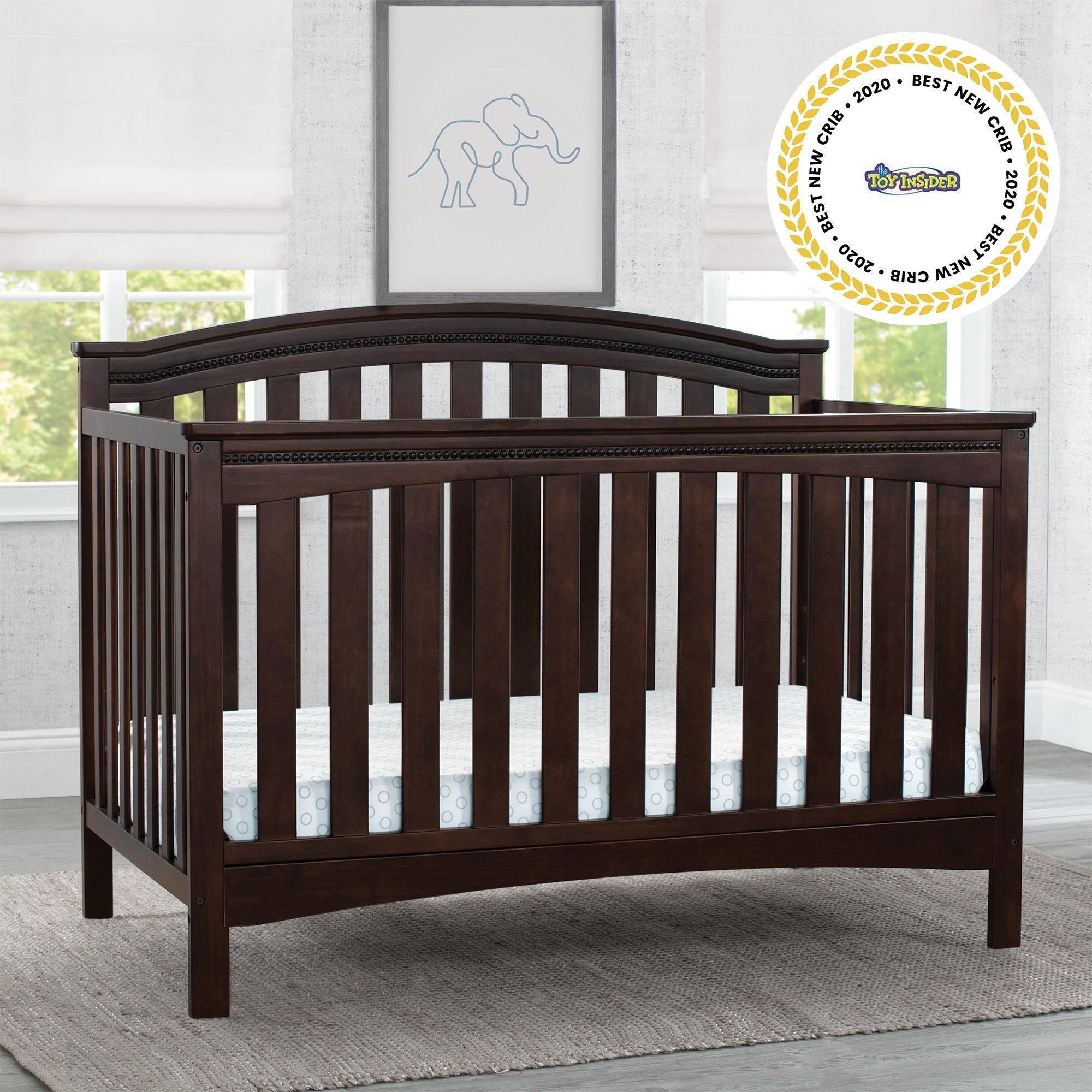 Waverly 6-in-1 Convertible Baby Crib - Toddler Bed, Daybed & Full-Size Bed - Safe Nursery Furniture for Newborns to Teens - Perfect for Baby Rooms & Kids Bedrooms