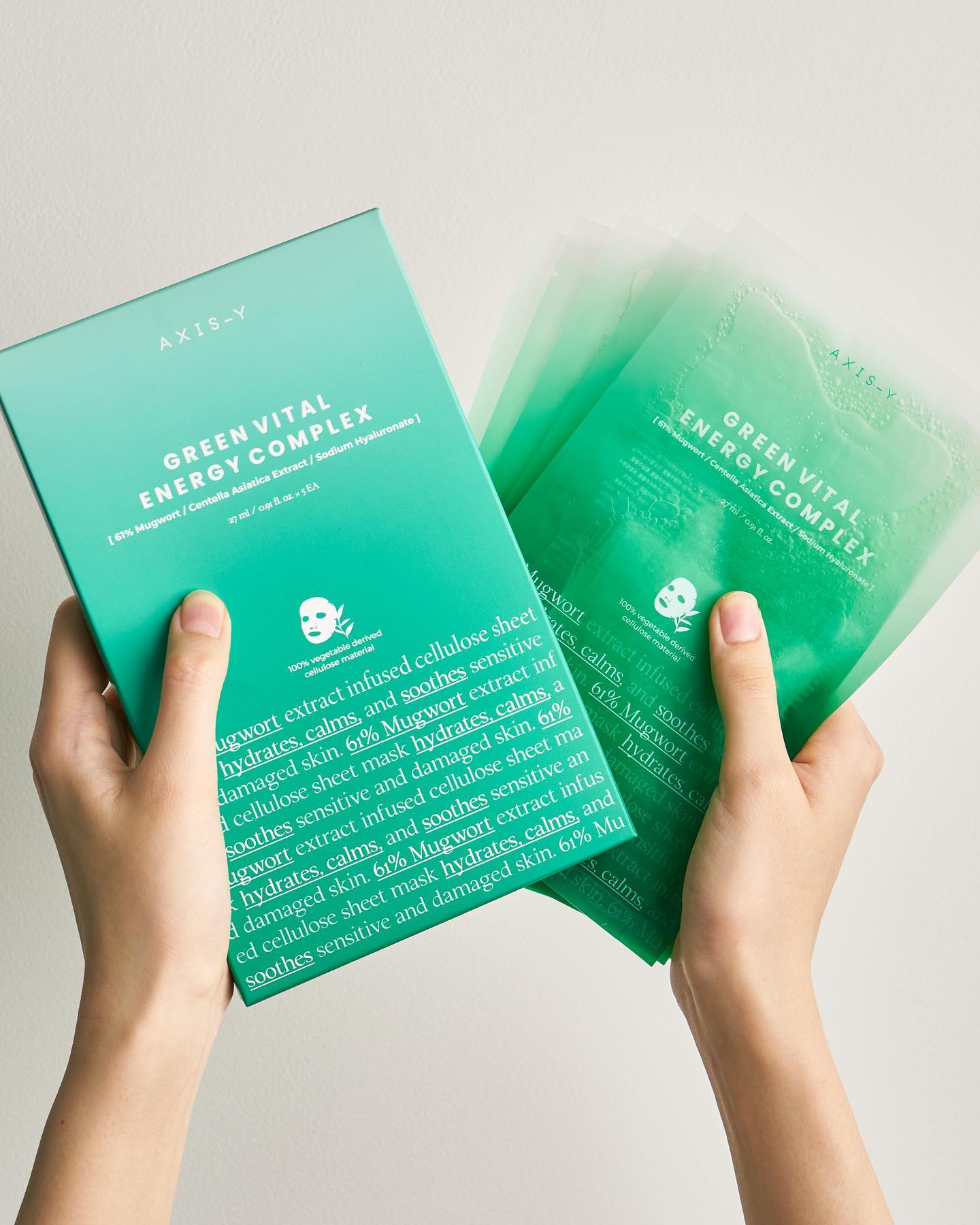 AXIS Y Mugwort Green Vital Energy Complex Sheet Mask - 5 Pack | Hydrating & Soothing Face Mask for Glowing Skin | Perfect for Daily Skincare & Spa Nights