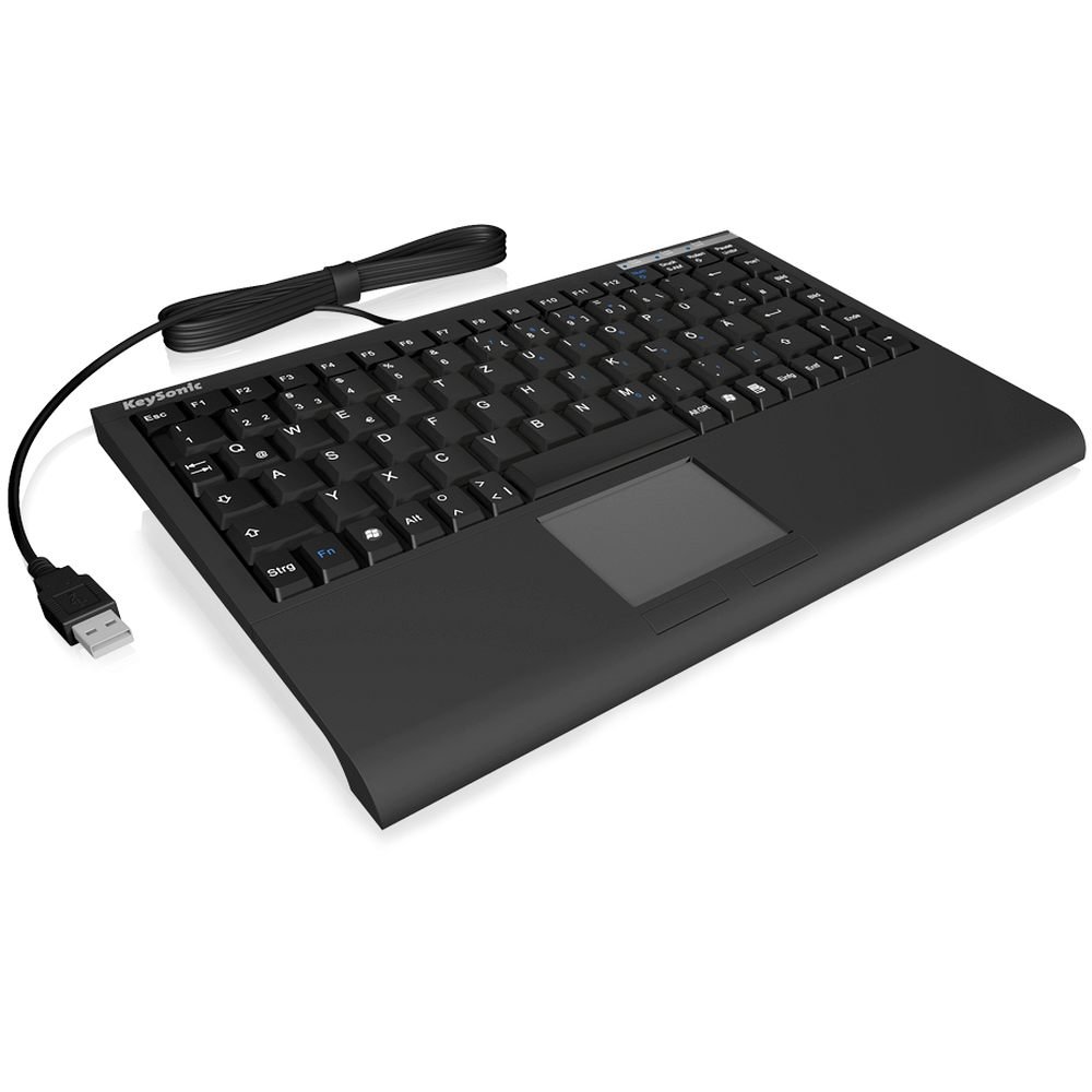 540U+ Mini USB Keyboard with Touchpad - Compact Wireless Keyboard for PC, Laptop, Tablet - Ideal for Home Office, HTPC, and Smart TV Use