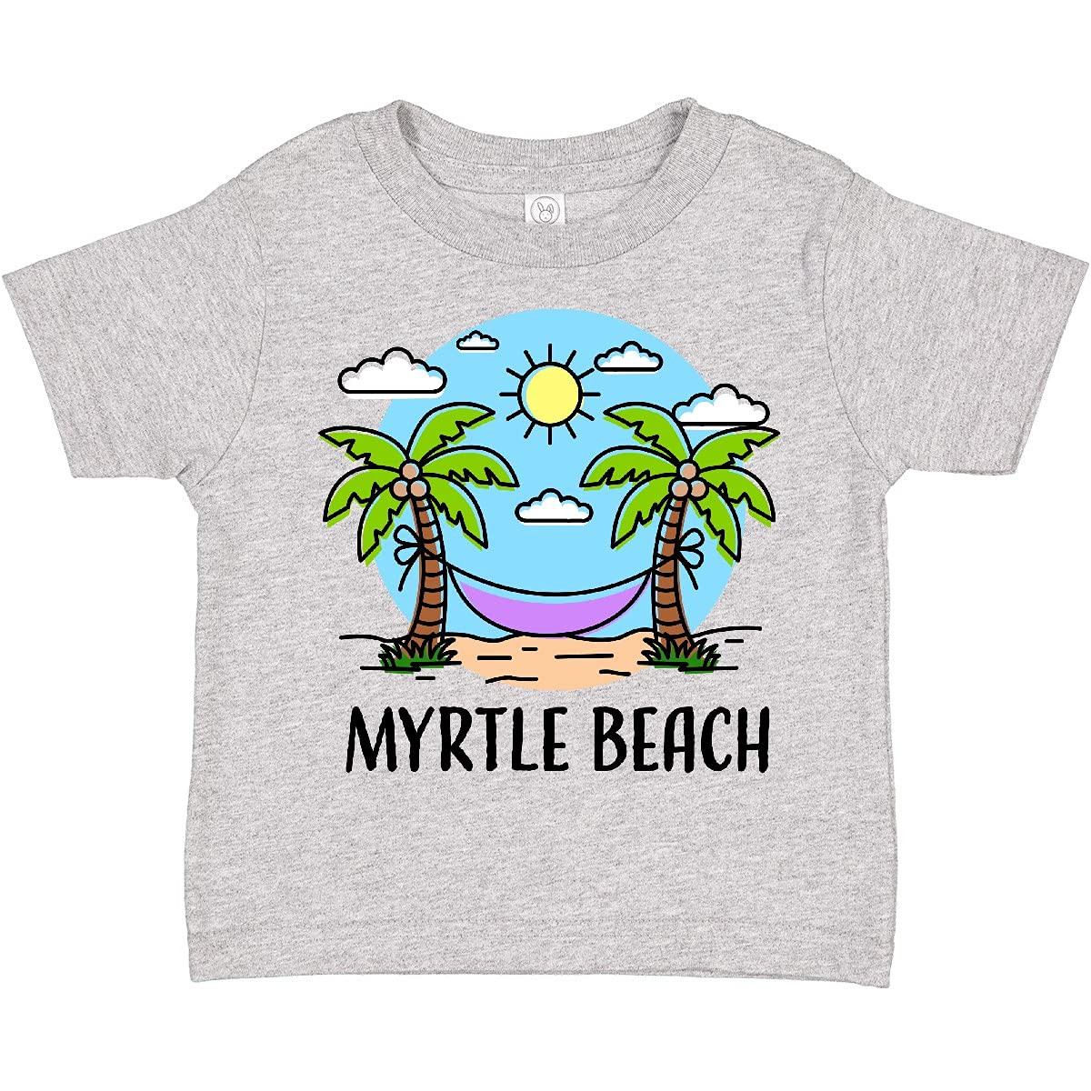 Inktastic Summer Vacation in Myrtle Beach Toddler T-Shirt - Cute Graphic Tee for Boys & Girls - Soft Cotton Kids Shirt - Perfect for Beach Trips, Family Vacations & Summer Outings