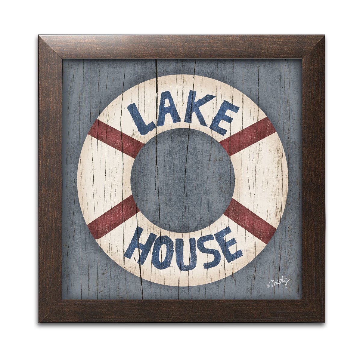 Gango Brown Framed Print 12x12in - Lodge & Lake House Wall Decor for Home & Office