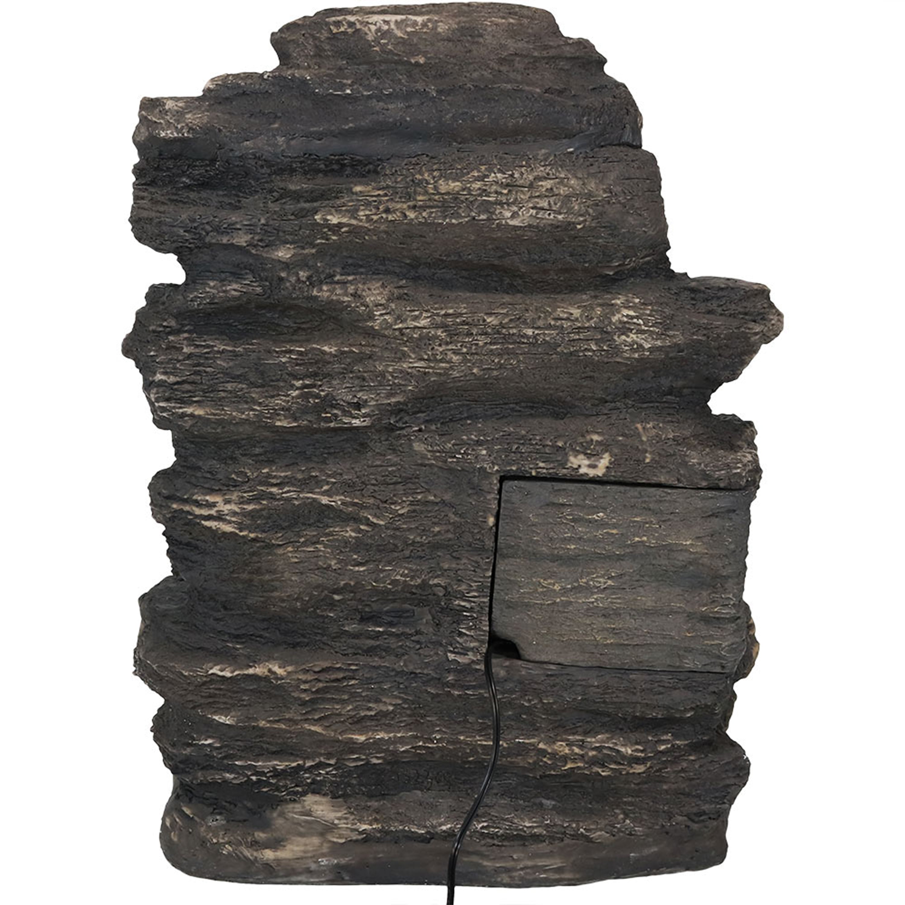 Sunnydaze Rock Falls Outdoor Waterfall Fountain with LED Lights - 24 Inch Garden Water Feature for Patio, Backyard, Landscaping | Relaxing Ambient Lighting for Evenings & Outdoor Decor