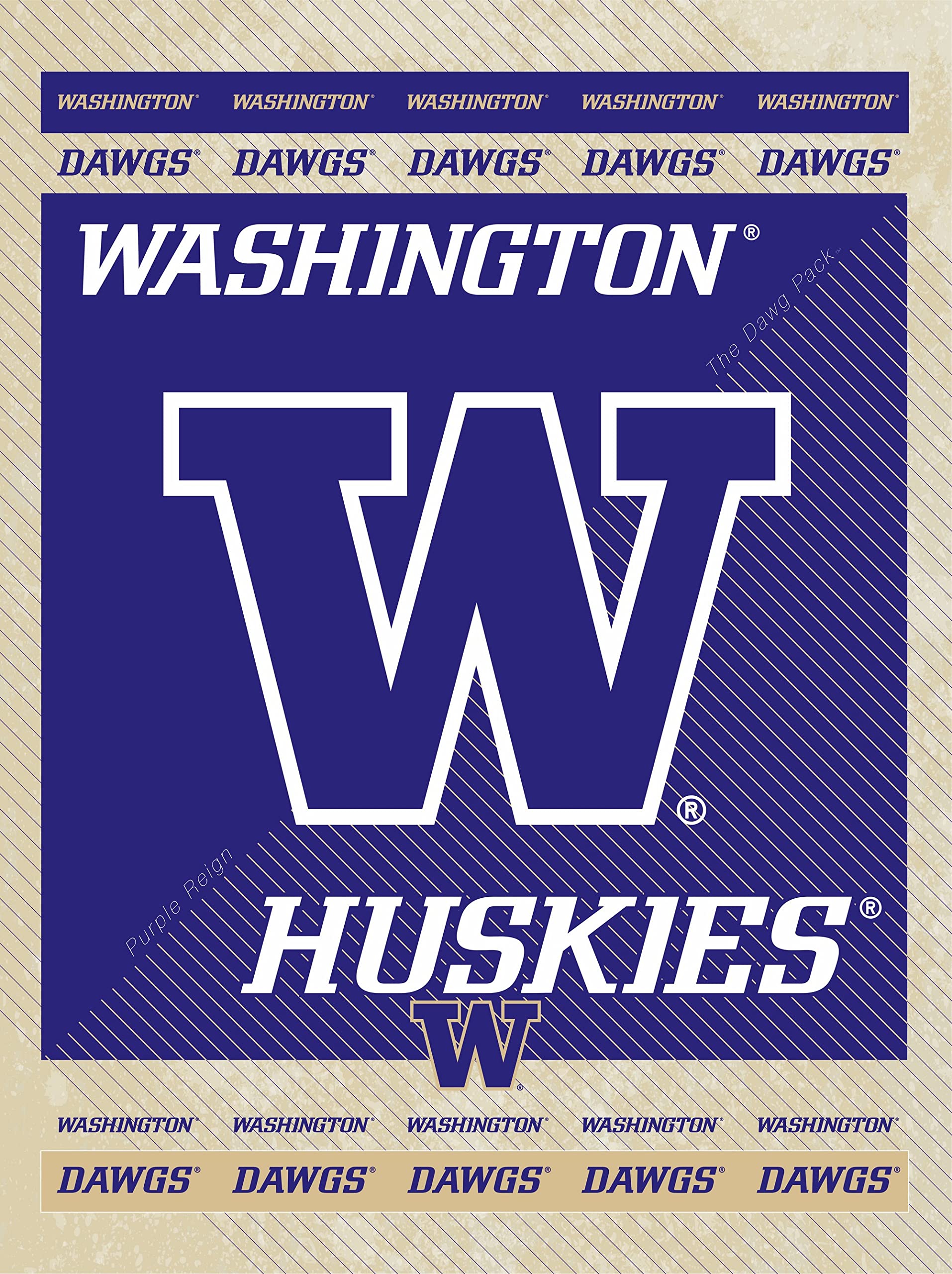 University of Washington Canvas Wall Art - Vintage College Campus Decor for Home & Office - Perfect for Dorm Rooms, Game Day Parties & Alumni Gifts