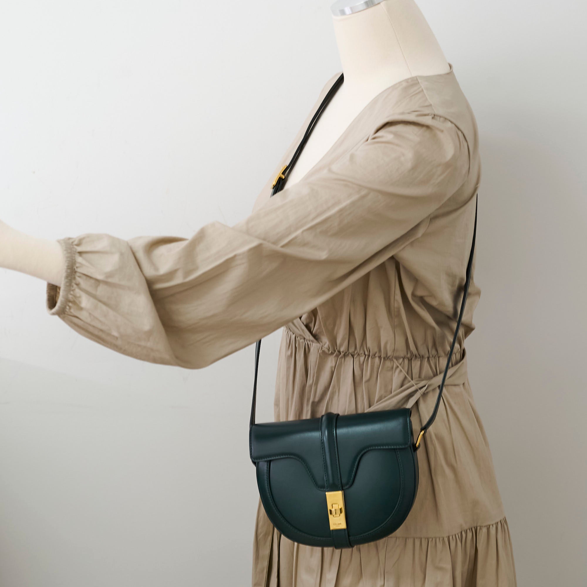 Celine Small Besace Bag in Green | Luxury Crossbody Handbag for Women | Perfect for Everyday Use, Work & Travel