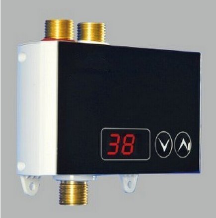 GOWE Digital Thermostatic Shower Mixer Valve with Temperature Display - Electric Water Heater Touch Control Faucet for Solar Heating | Perfect for Bathroom, Kitchen & RV Use