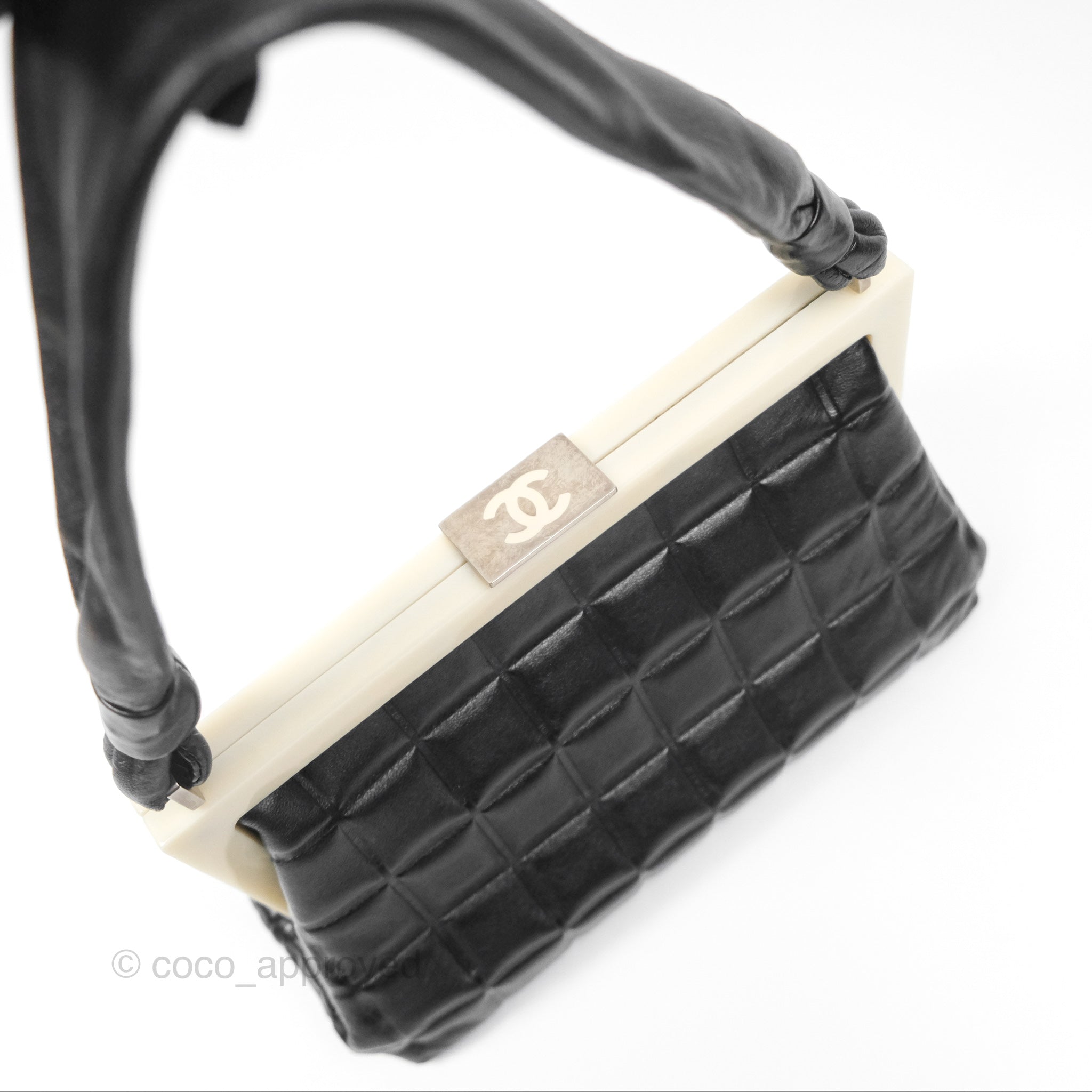 Chanel Choco Bar Shoulder Bag Black Lambskin Leather Crossbody Purse for Women | Luxury Designer Handbag for Date Night & Evening Events