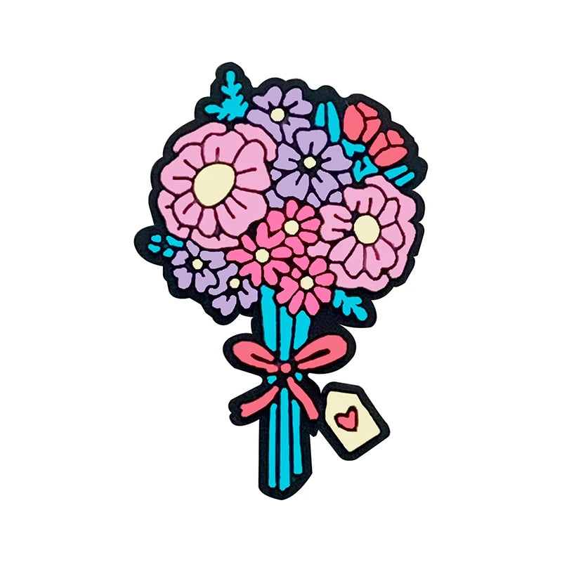 1Pcs Cute Pink Love Shoe Charms Pin for Crocs - DIY Shoe & Wristband Decoration for Girls & Women - Perfect for Parties, Christmas Gifts & Everyday Fashion Accessories