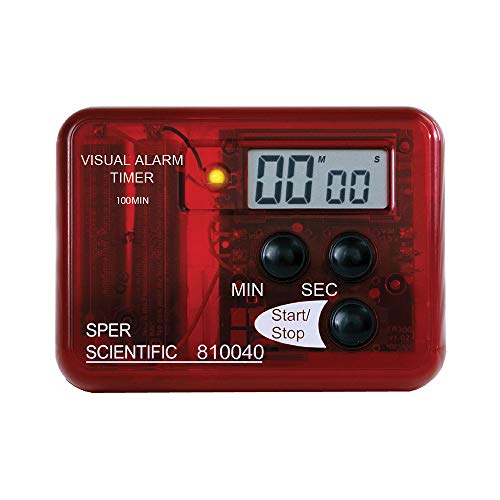 Sper Scientific 810040 Compact Visual & Audible Alarm Timer - Digital Countdown Timer with Loud Alarm for Kitchen, Lab, Classroom & Office Use