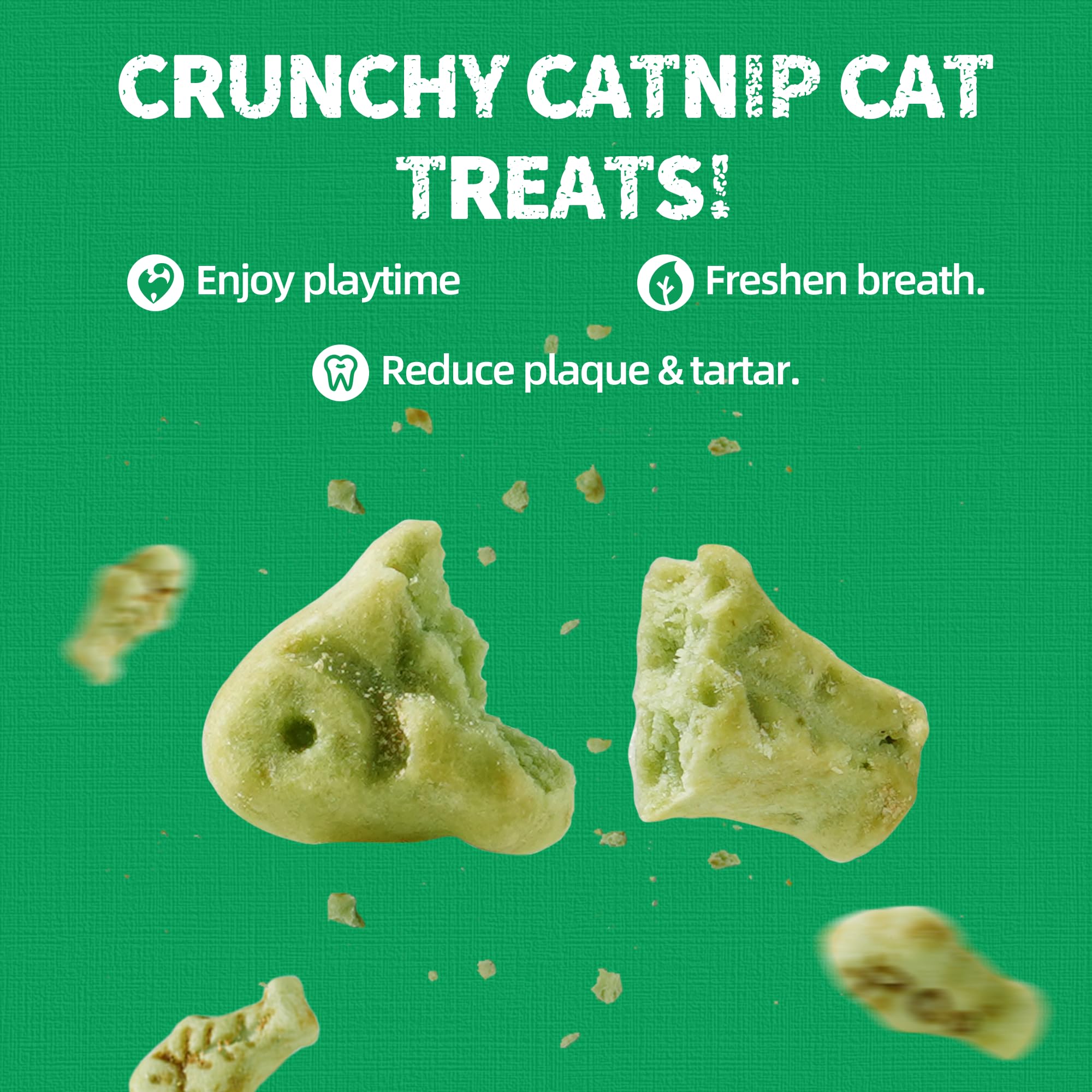 13.4 OZ Cat Treats with Catnip - Healthy Natural Chicken Flavor Snacks for Cats | Training Biscuits, Dental Care & Hairball Control | Perfect for Rewards, Playtime & Bonding