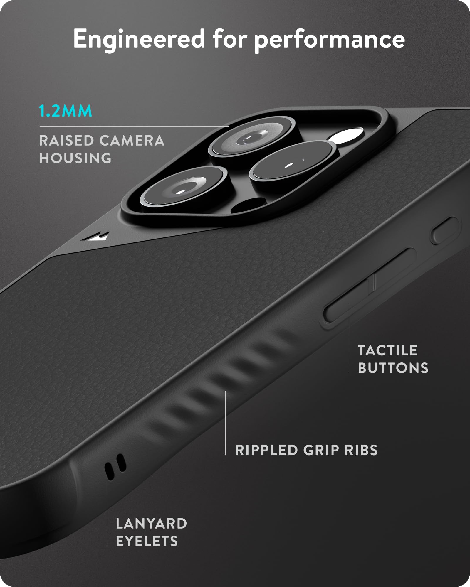 Mous iPhone 16 Pro Max Case with MagSafe - Limitless 6.0 Shockproof Protective Cover - Black Leather - Slim Fit & Wireless Charging Compatible - Perfect for Outdoor Activities & Daily Protection