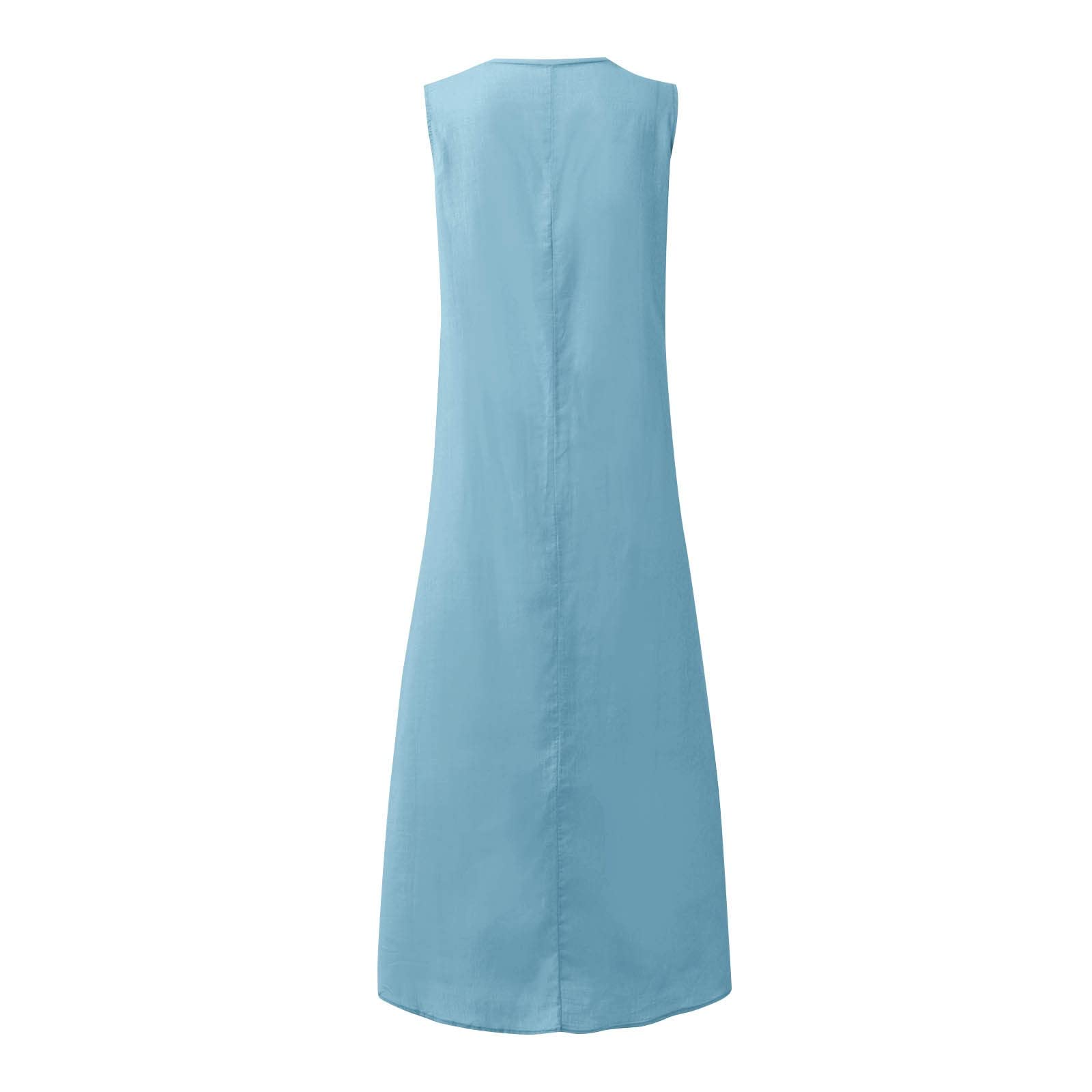 Women's Summer Sun Dresses - Casual Cotton Hemp Short Sleeve Midi Dress | Beach Wear, Vacation Outfits, Weekend Brunch & Outdoor Activities