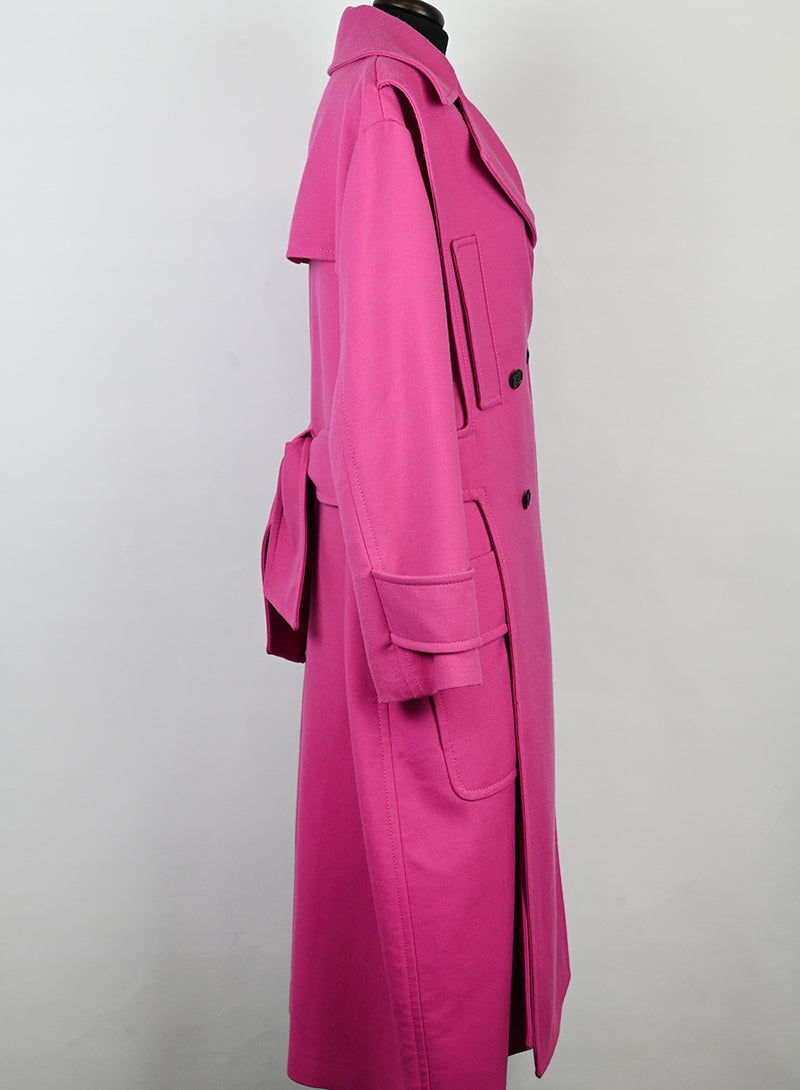 Valentino Women's Pink Wool Coat Size 40 - Elegant Winter Outerwear for Office & Evening Events