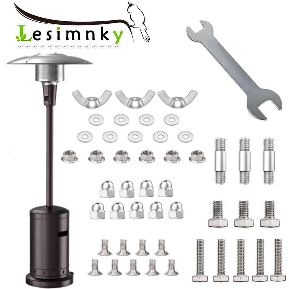 Patio Heater Replacement Bolt & Nut Hardware Kit - Propane Outdoor Heater Assembly Parts | Perfect for DIY Repair & Maintenance of Backyard, Deck, and Garden Heating Systems