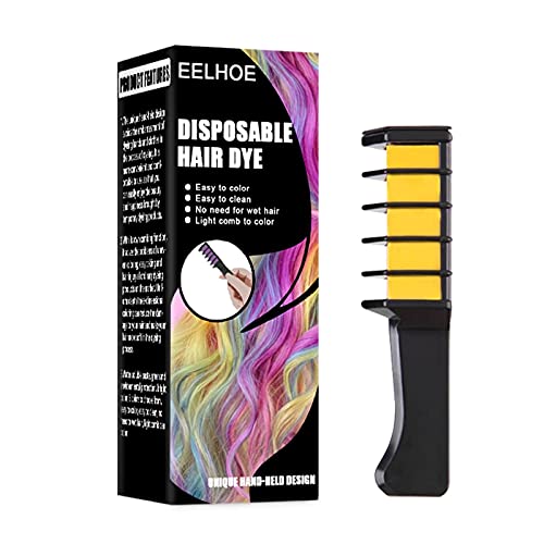 Disposable Hair Chalk Comb for Temporary Hair Color - Instant Highlights & Streaks Coloring Tool for Brown Hair | Perfect for Halloween, Christmas Parties & Cosplay Events (3-Pack)