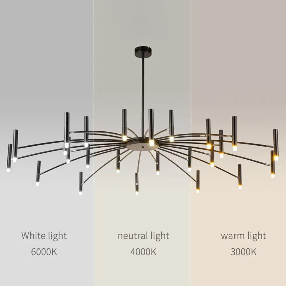 Modern LED Chandelier with Metal Finish - Energy Efficient Spot Lights for Dining Room, Bedroom & Living Room Ceiling Lighting