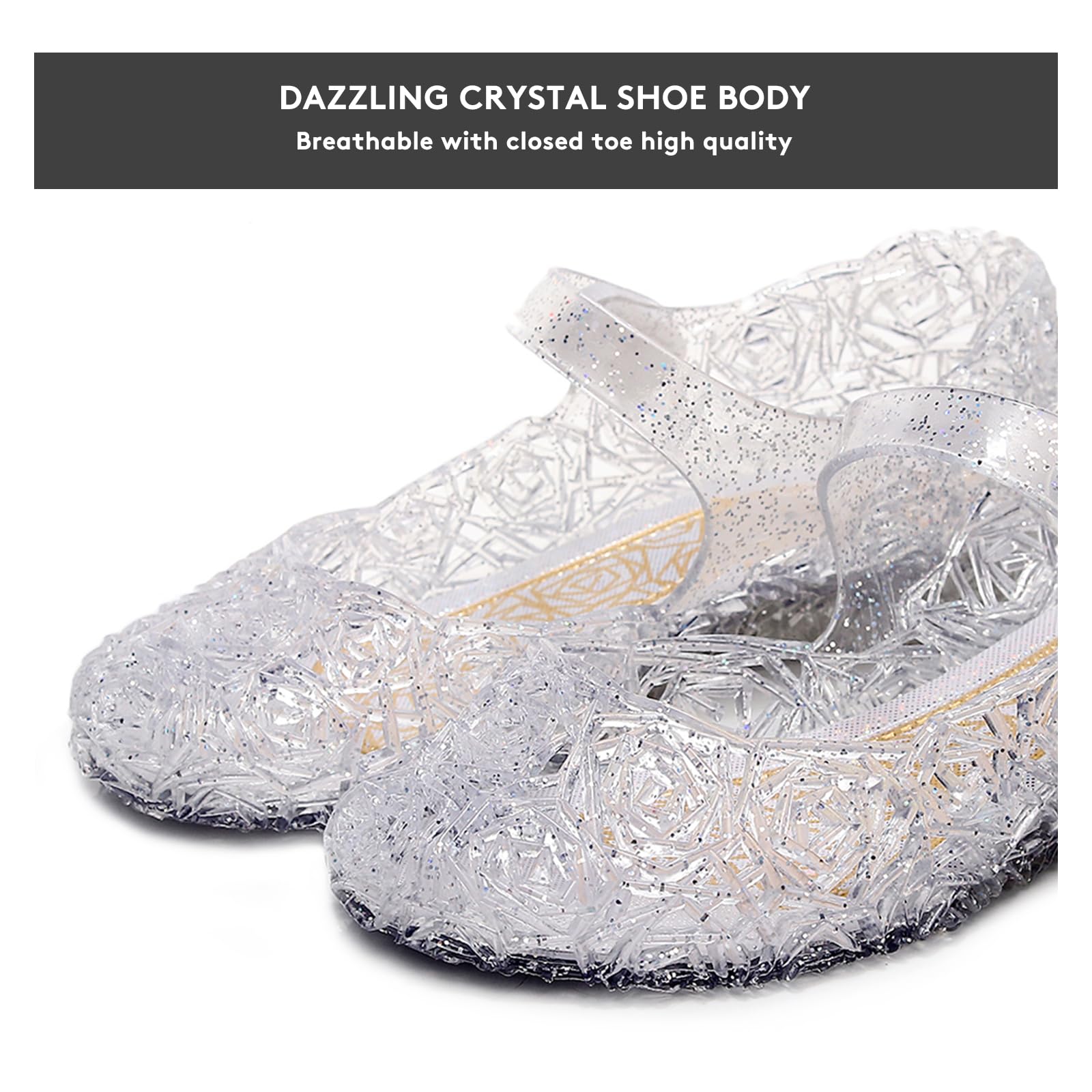 Mary Jane Flats for Girls - Princess Cosplay Dance Shoes, Snow Queen Sandals for Toddlers & Little Girls | Perfect for Birthday, Christmas, Party & Dress-Up Play