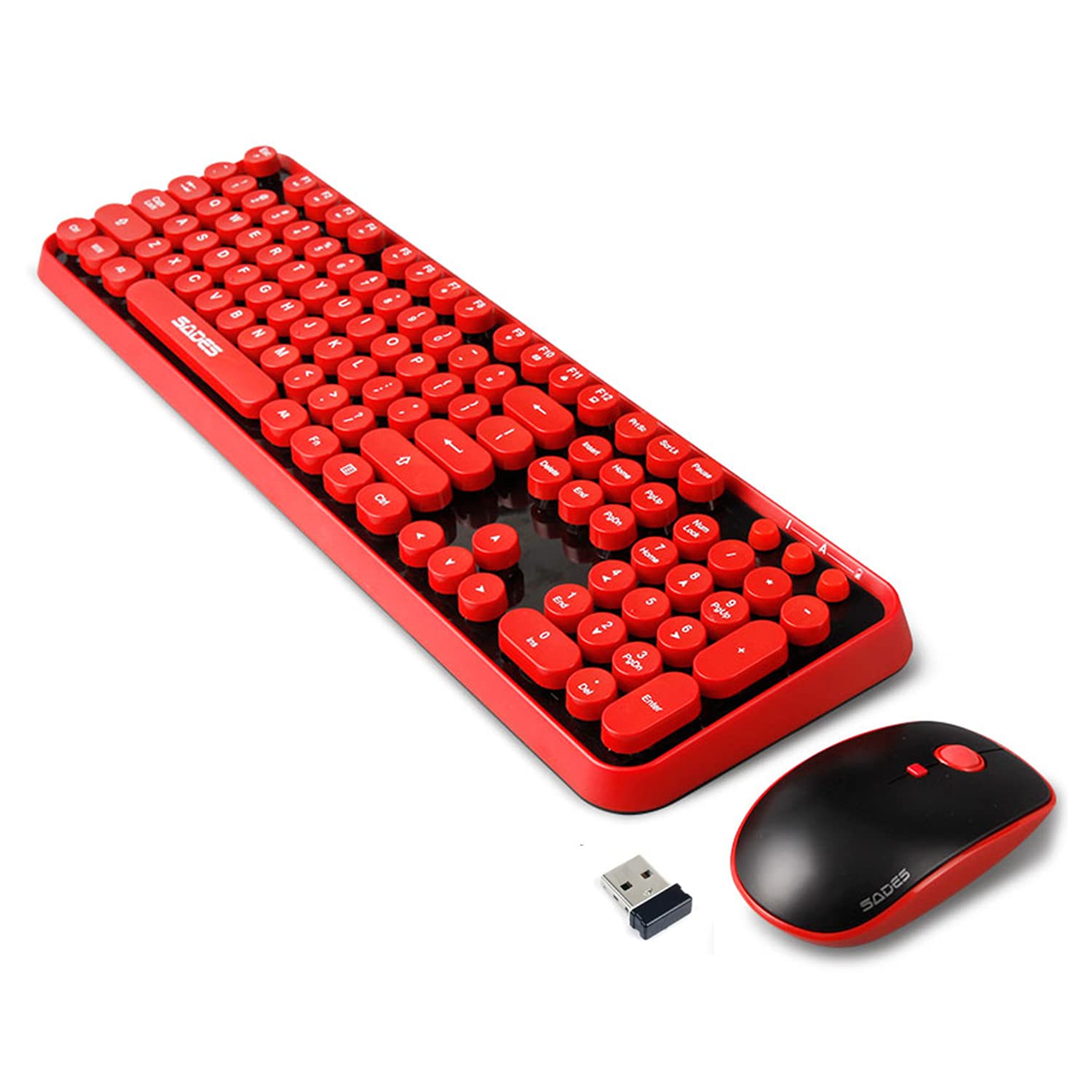 Retro Wireless Keyboard Mouse Combo for Mac PC - Office & Gaming Use