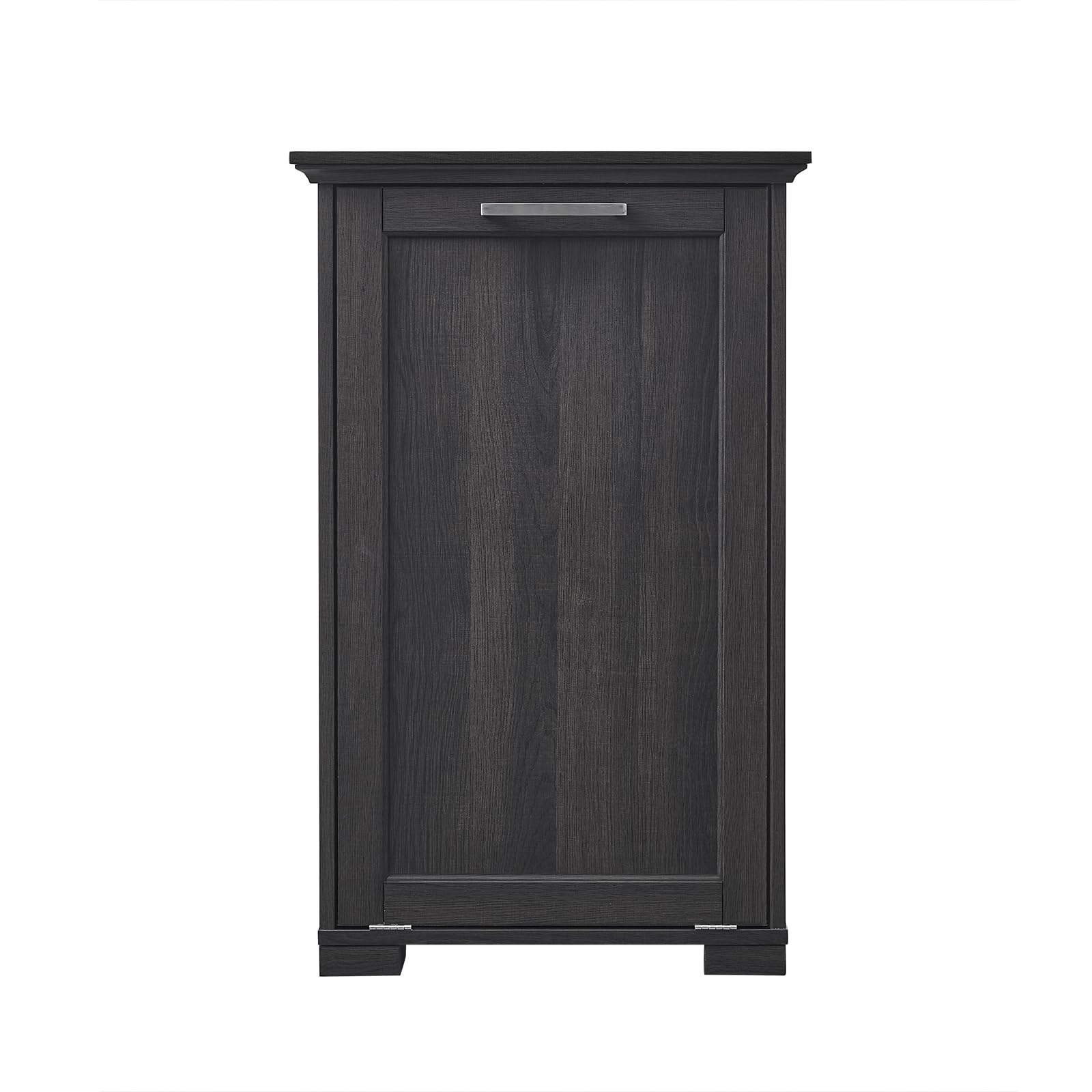 OLD CAPTAIN Wooden Tilt-Out Trash Cabinet - 10 Gallon Hidden Kitchen Trash Can with Dark Brown Finish & Black Top Panel | Space-Saving Waste Bin Organizer for Small Kitchens, Pantries & Bathrooms