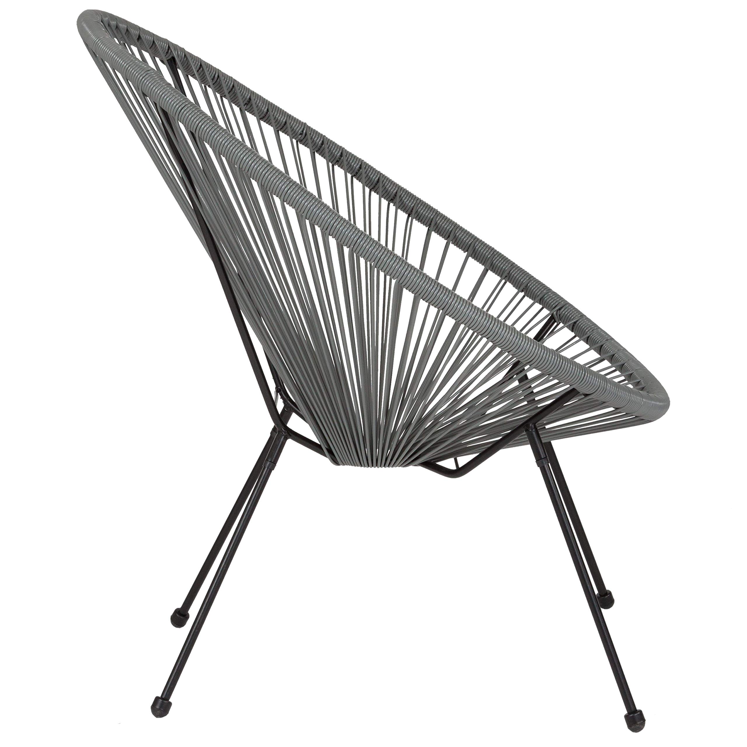 Comfortable Grey Papasan Bungee Lounge Chair - Indoor/Outdoor Relaxation for Patio, Garden, or Living Room