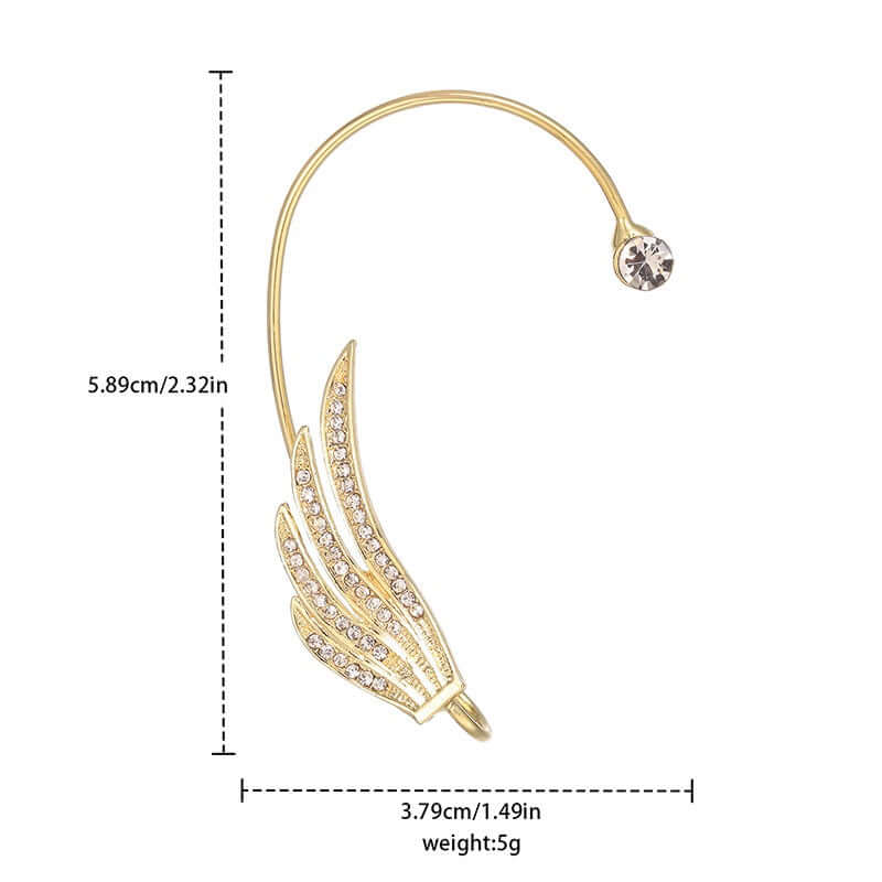 No-Piercing Phoenix Wings Diamond Ear Cuff Ear Crawler for Women - Elegant Clip-On Earrings for Parties & Special Occasions | EC1024