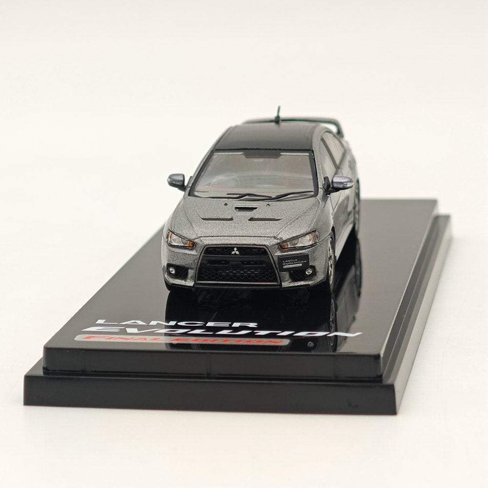1/64 Scale Mitsubishi Lancer Evolution X Final Edition Diecast Model Car - Gray with Carbon Roof | Collectible Hobby Japan Miniature Vehicle for Display & Racing Enthusiasts | Perfect for Car Collections, Diorama Scenes & Gift Giving