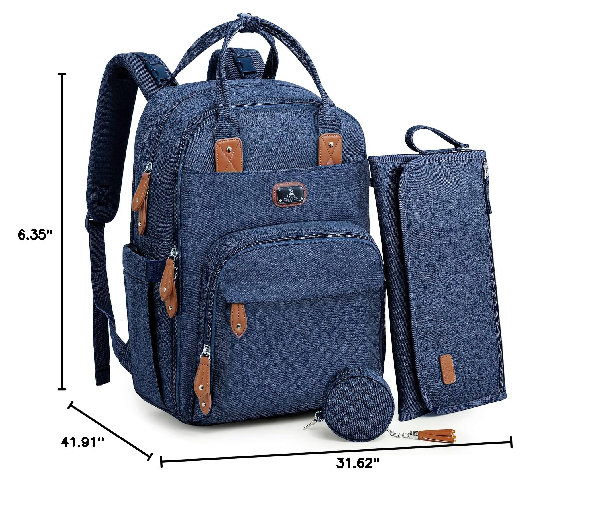 Diaper Backpack for Baby Boys & Girls - Large Unisex Diaper Bag with Portable Changing Pad, Pacifier Case & Stroller Straps - Waterproof Travel Backpack for Moms & Dads (Peacock Blue) - Perfect for Daycare, Travel, Shopping & Outdoor Activities