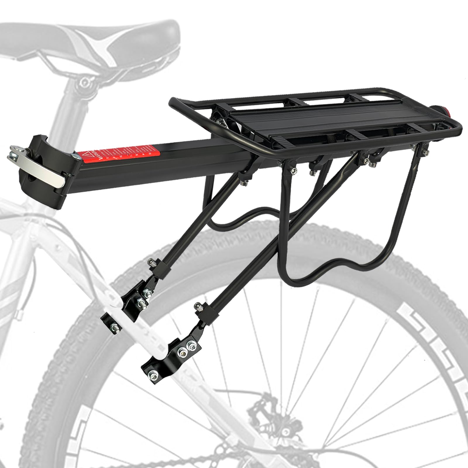 Autrido Quick Release Rear Bike Cargo Rack - Heavy Duty 165lbs Capacity Mountain Bicycle Luggage Carrier for Commuting, Touring & Outdoor Adventures
