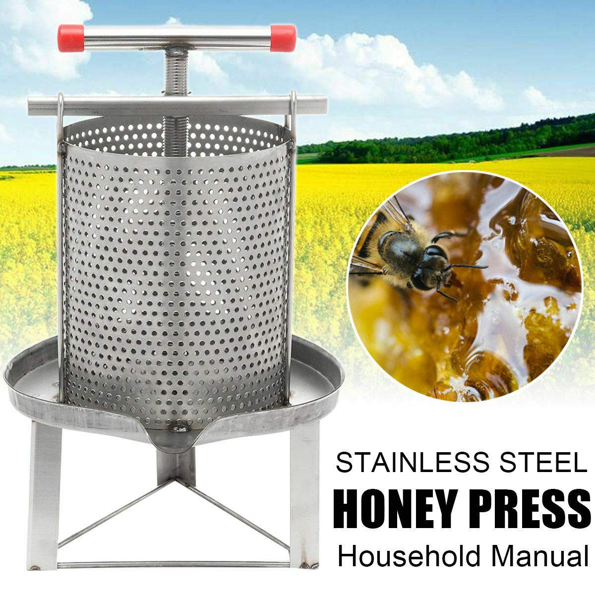 Stainless Steel Honey Press Extractor for Beekeeping & Juice Making