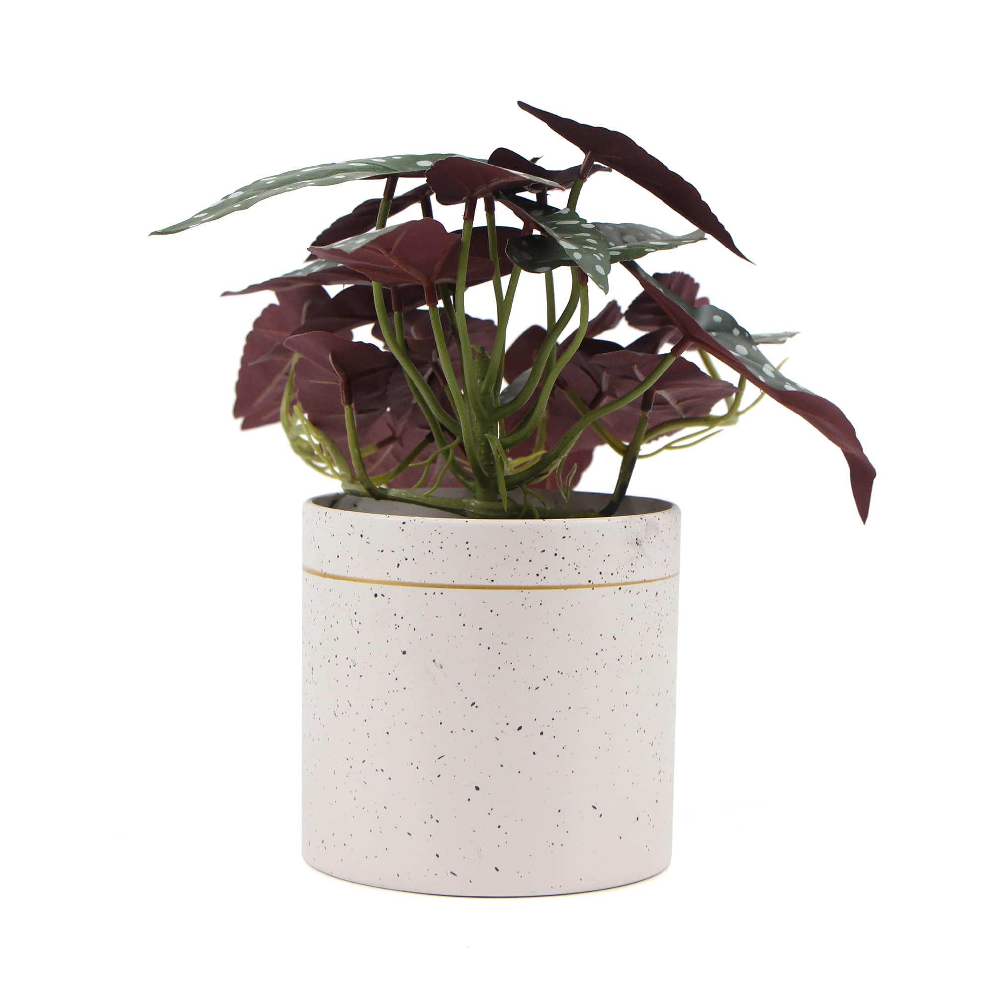 30cm Artificial Begonia Plant in Decorative Bowl - Realistic Fake Flowers for Home Office Decor, Wedding Centerpiece, and Tabletop Arrangement