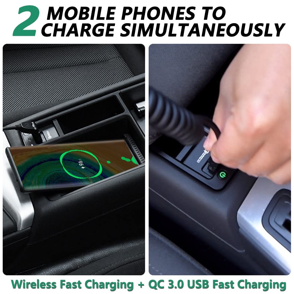 15W Qi Fast Wireless Car Charger for Audi A4 S4 RS4 A5 S5 RS5 (2017-2022 Models) - Armrest Insert Charging Pad with Storage Box | Perfect for Commuting, Road Trips & Hands-Free Charging
