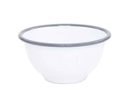 Vintage White and Grey Enamelware Bowls Set of 4 - Small Rustic Kitchen Bowls for Soup, Salad, Cereal & Dessert - Perfect for Farmhouse Dining, Picnics & Home Decor