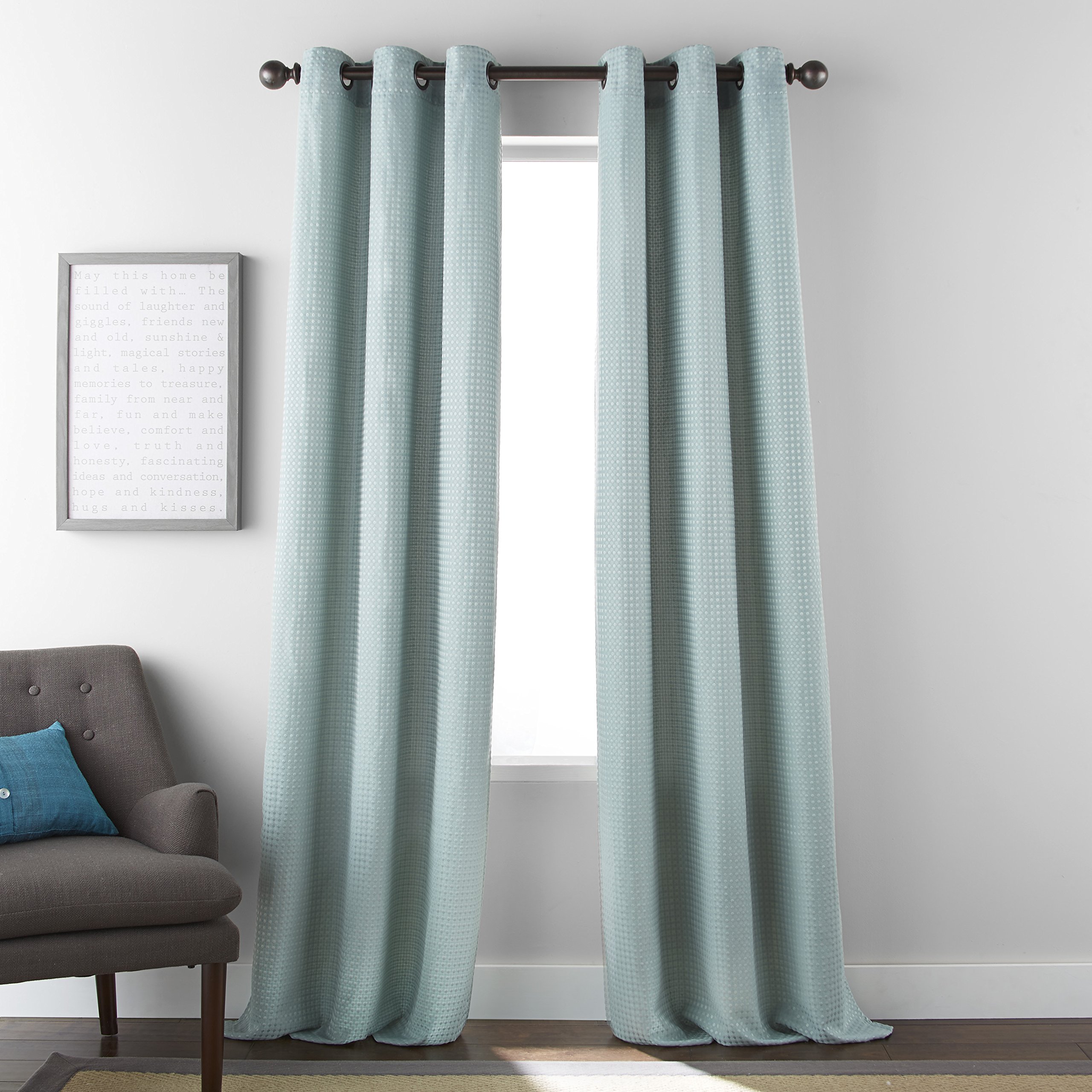 Stratford Park Agatha Curtains 37x84 Inches Mineral Blue - Premium Blackout Window Curtain Panels for Living Room, Bedroom & Home Decor